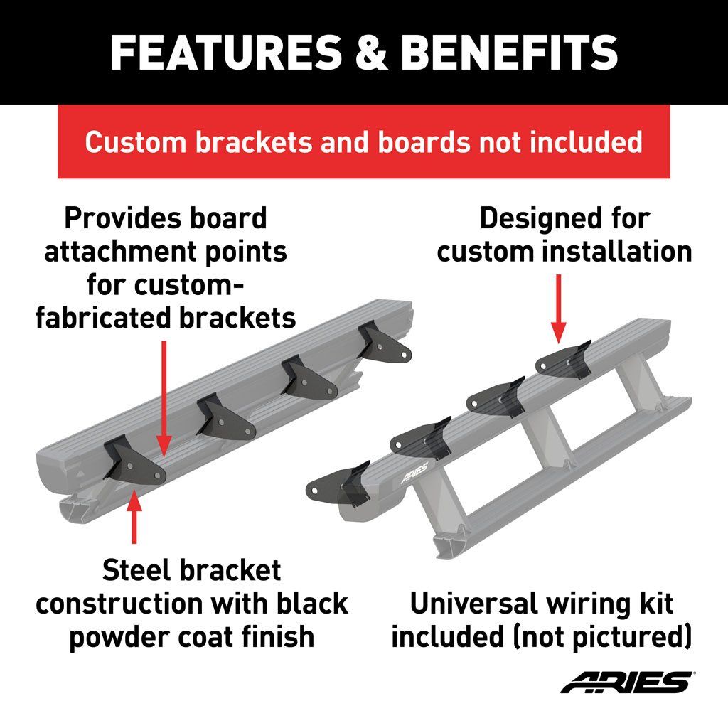 Aries 3025177 ActionTrac Universal Mounting Brackets Qty 8