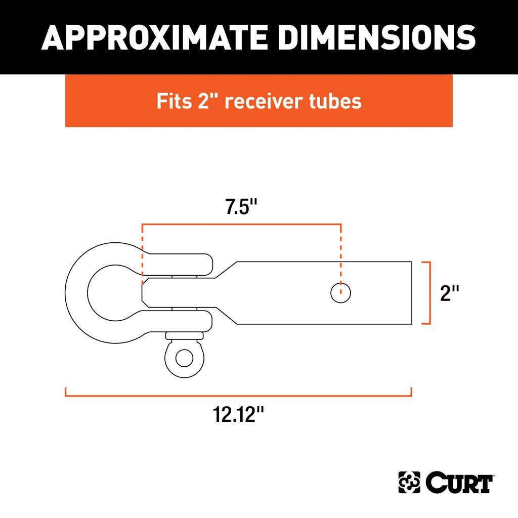 Curt 45832 D-Ring Shackle Mount 2 Inch Shank