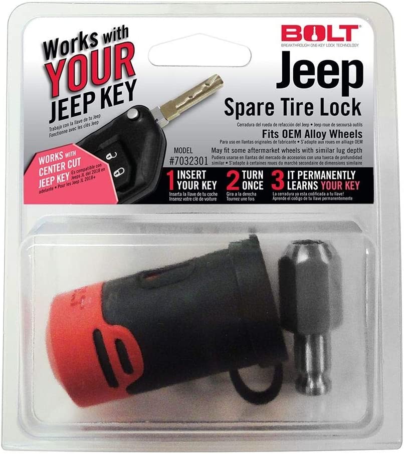 BOLT 7032301 Spare Tire Lock Compatible Fits 2018-Current Jeep Wrangler JL