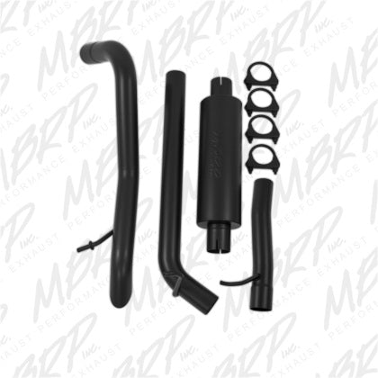 MBRP S5514BLK Black Coated 2.5 Inch Off-Road Tail Pipe Fits 2007-2011 Jeep Wrangler JK 2 and 4 Door