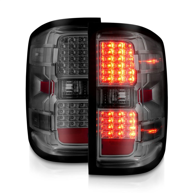 ANZO 15-19 Chevy Silverado 2500HD/3500HD (Factory Halogen Only) LED Tail Lights Smoke w/Clear Lens
