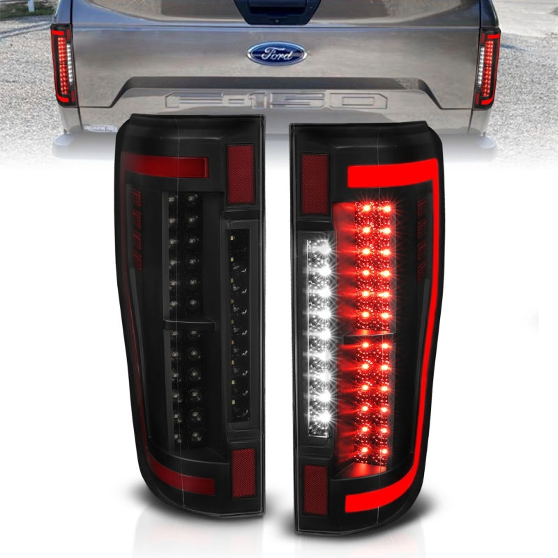 ANZO 2017+ Ford F-250 LED Taillights - Black/Smoke