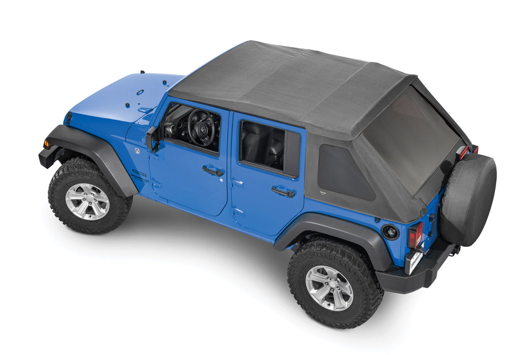 MasterTop 15501435 SkyMaster Fastback Top Fits 2007-2018 Jeep Wrangler JK 4 Door Black Diamond