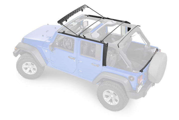 MasterTop 15501435 SkyMaster Fastback Top Fits 2007-2018 Jeep Wrangler JK 4 Door Black Diamond